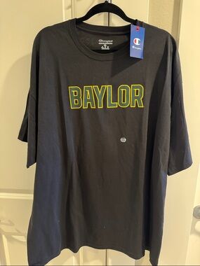 Black Baylor Graphic Tee with Yellow Outline by Champion